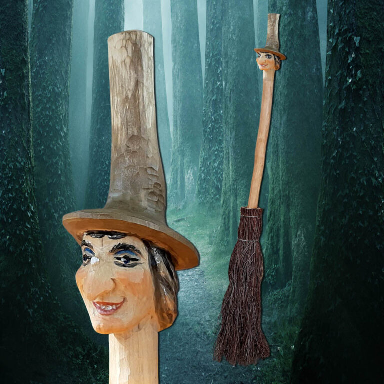 Dapo Hexe Auf Reisigbesen – Halloween-Dekoration Mit Licht, Ca. 60 Cm, Inkl. Farbwechsler & Trafo